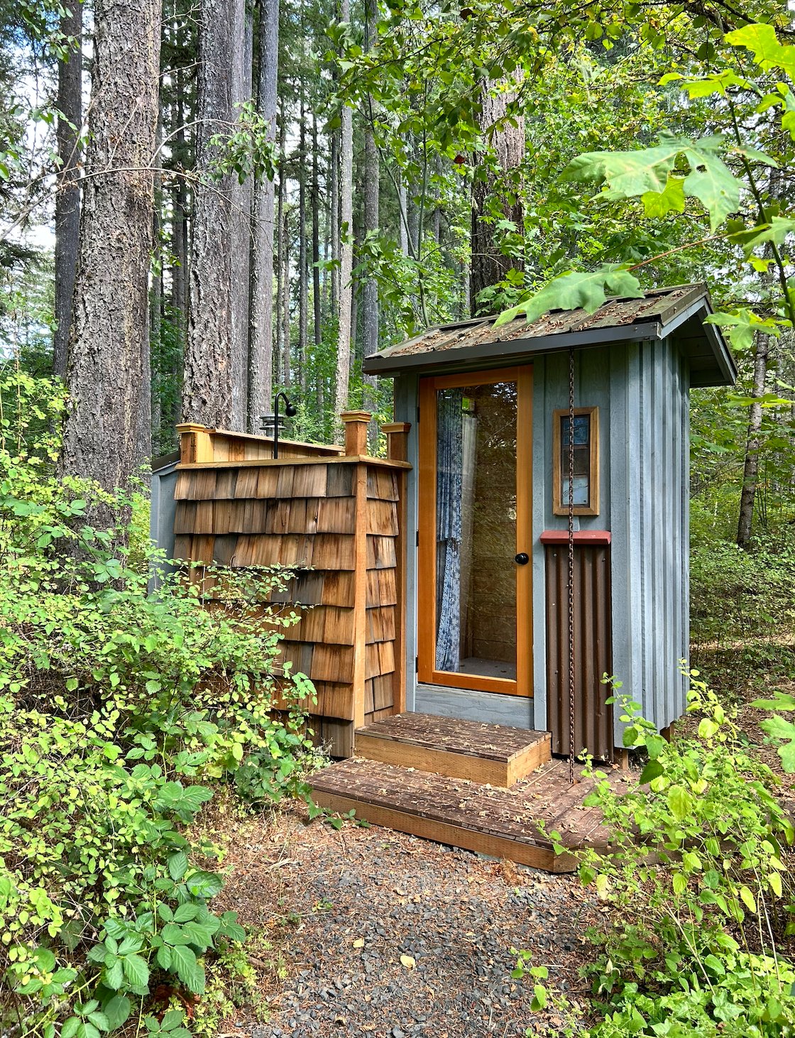 The beautiful new outdoor shower