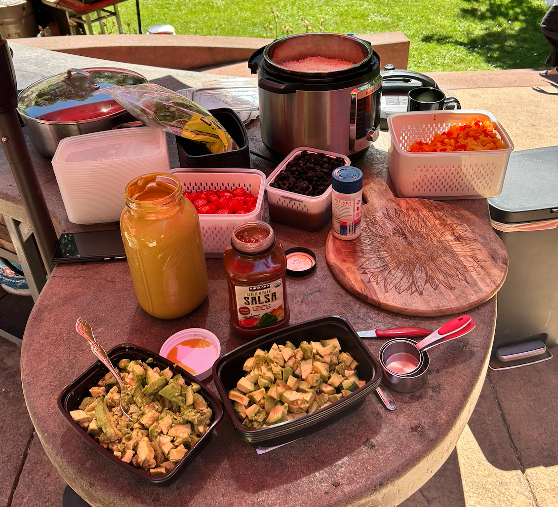 Fresh lunch spread served outdoors